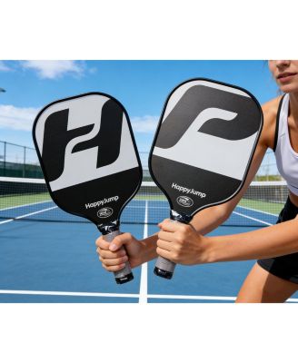 USAPA Approved Pickleball Rackets Set of 2, Fiberglass Paddles with Bag, 2 Indoor and 2 Outdoor Balls, Lightweight for Men and Women