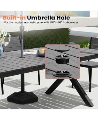 118'' All-Weather Aluminum X-shaped Outdoor Patio Dining Table