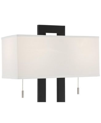 Neil 26" Rectangular Rustic Modern Table Lamps with USB Port And Pull Chain, Set of 2