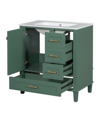 30" Bathroom Vanity with Sink Combo, Bathroom Storage Cabinet with Soft-Close Door and 3 Drawers