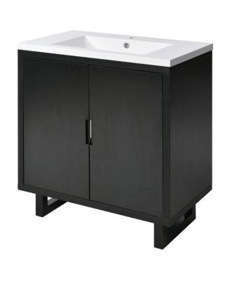 30" Bathroom Vanity Set with Sink, Bathroom Storage Cabinet with Solid Wood Frame