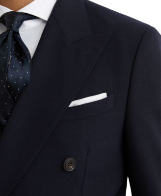 Men's Tailored-Fit Double-Breasted Textured Suit Blazer