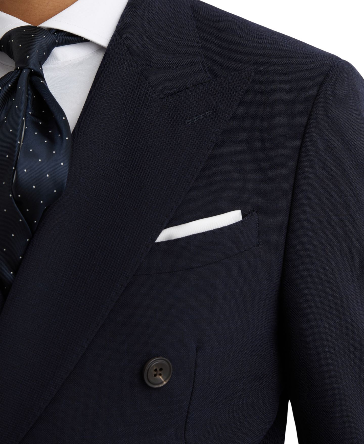 Мужской пиджак REISS Belmont Tailored-Fit Double-Breasted Textured Suit Blazer, цвет: Тёмно-синий — фото 4