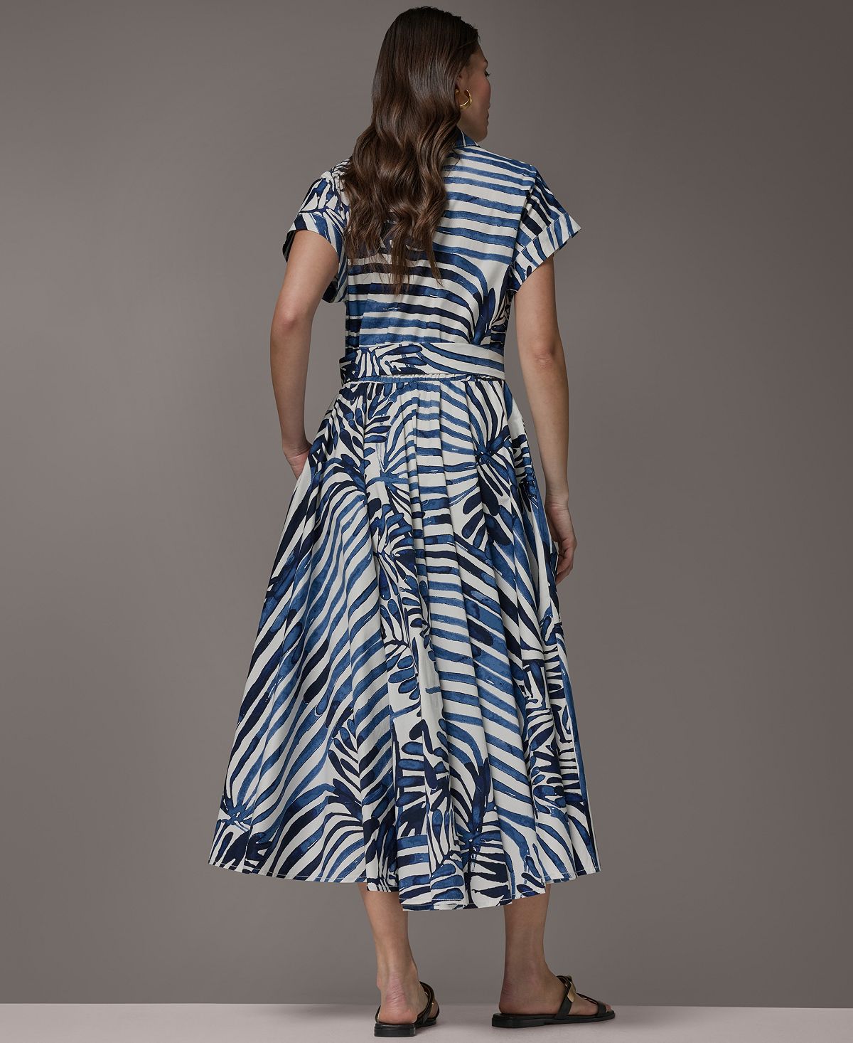 Donna Karan Weekend Women's Short-Sleeve Button-Front Shirt-Dress view 8 — MAYCSS fashion products