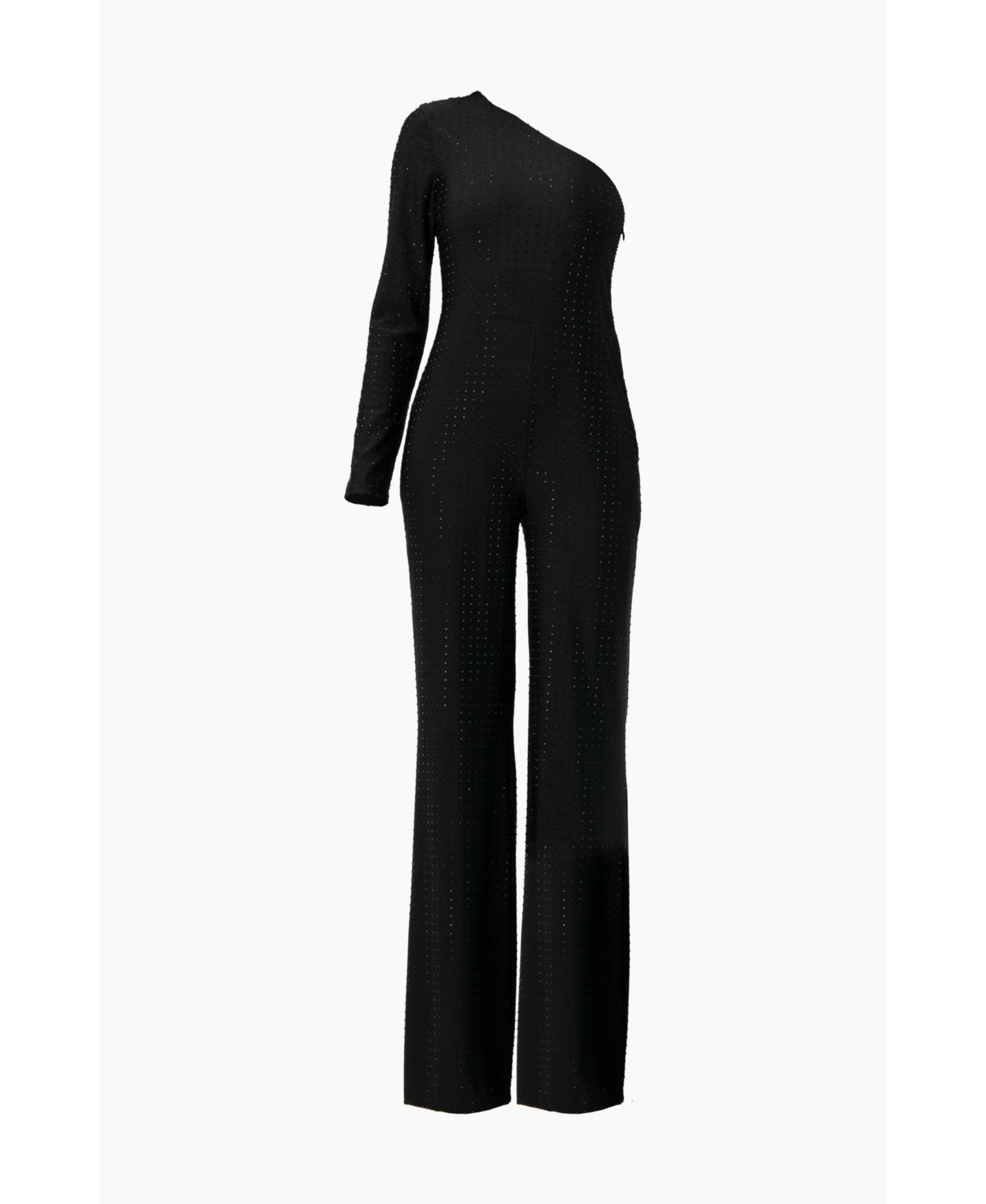 Женский комбинезон Ivonne Wide-Leg Textured Jumpsuit with One Long Sleeve, цвет: Чёрный — фото 5