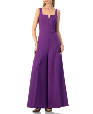 Women's Wide-Leg Jumpsuit with Classic Strap and Squared Neck