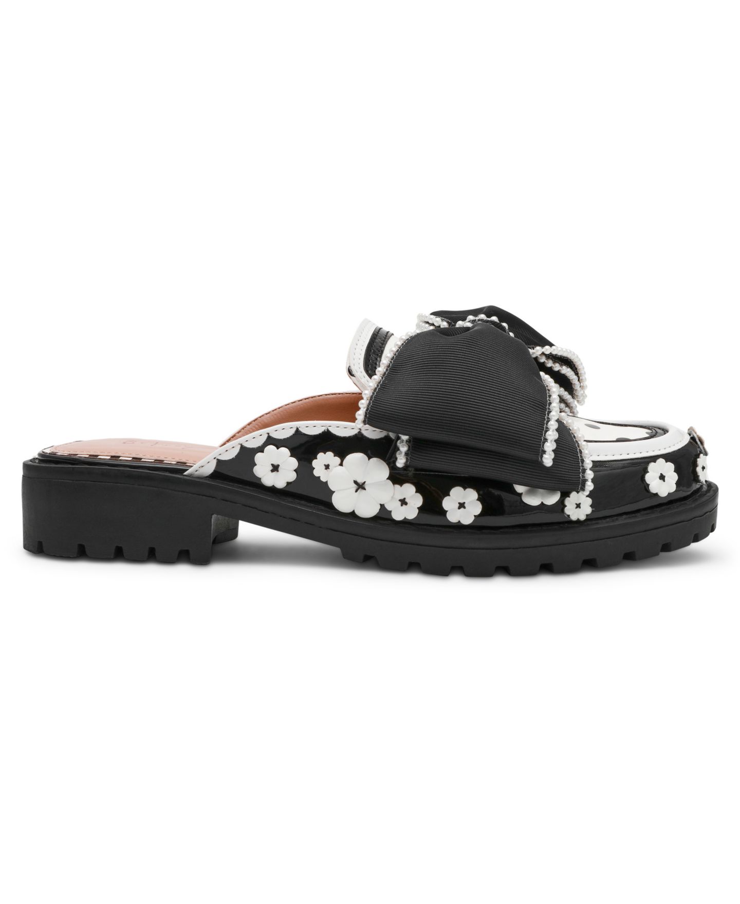 Женские сабо Betsey Johnson Gladdys Slip-On Mules, цвет: Чёрный / Белый — фото 2
