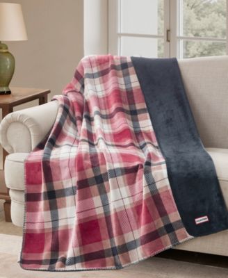 Reversible Plaid Plush Throws, 50" x 70"