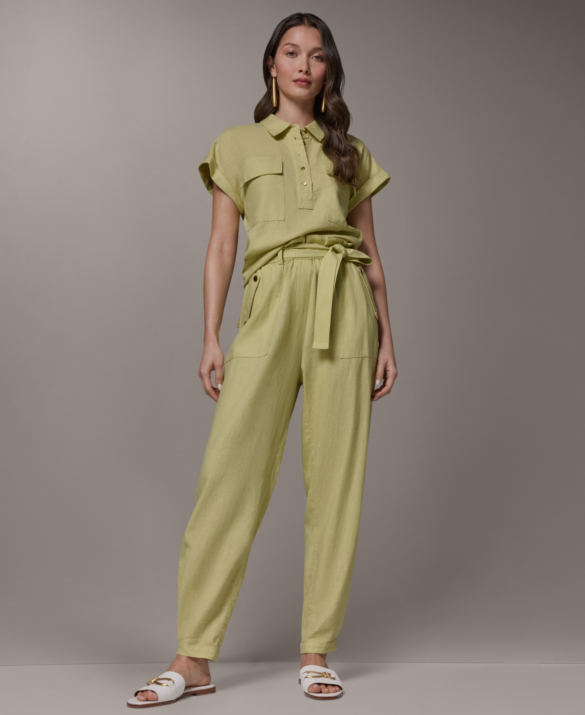 Donna Karan New York Women's Belted Wide Cuff Pants