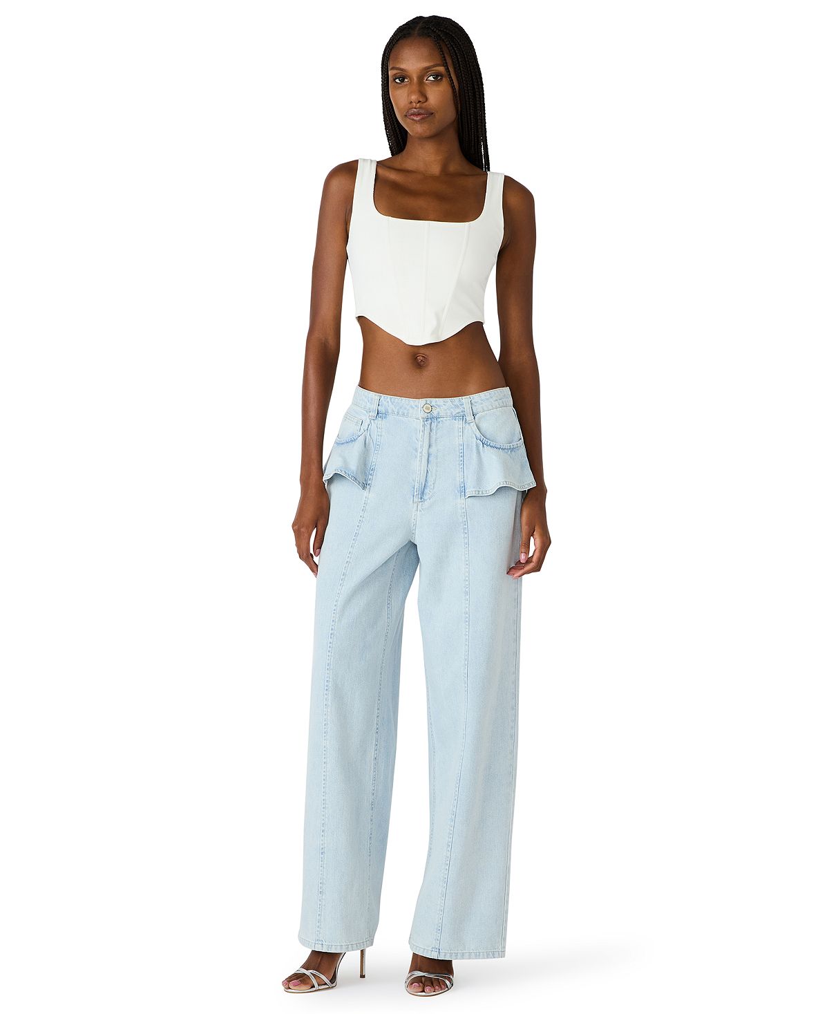 Steve Madden Women's Mid-Rise Wide Leg Jeans view 2 — MAYCSS fashion products