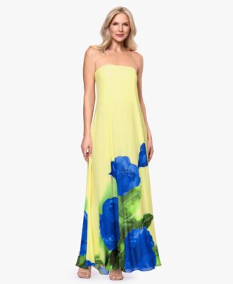 Women's Floral Strapless Ball Gown