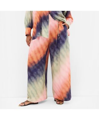 Women's Sunset Ombre Print Wide Leg Pant