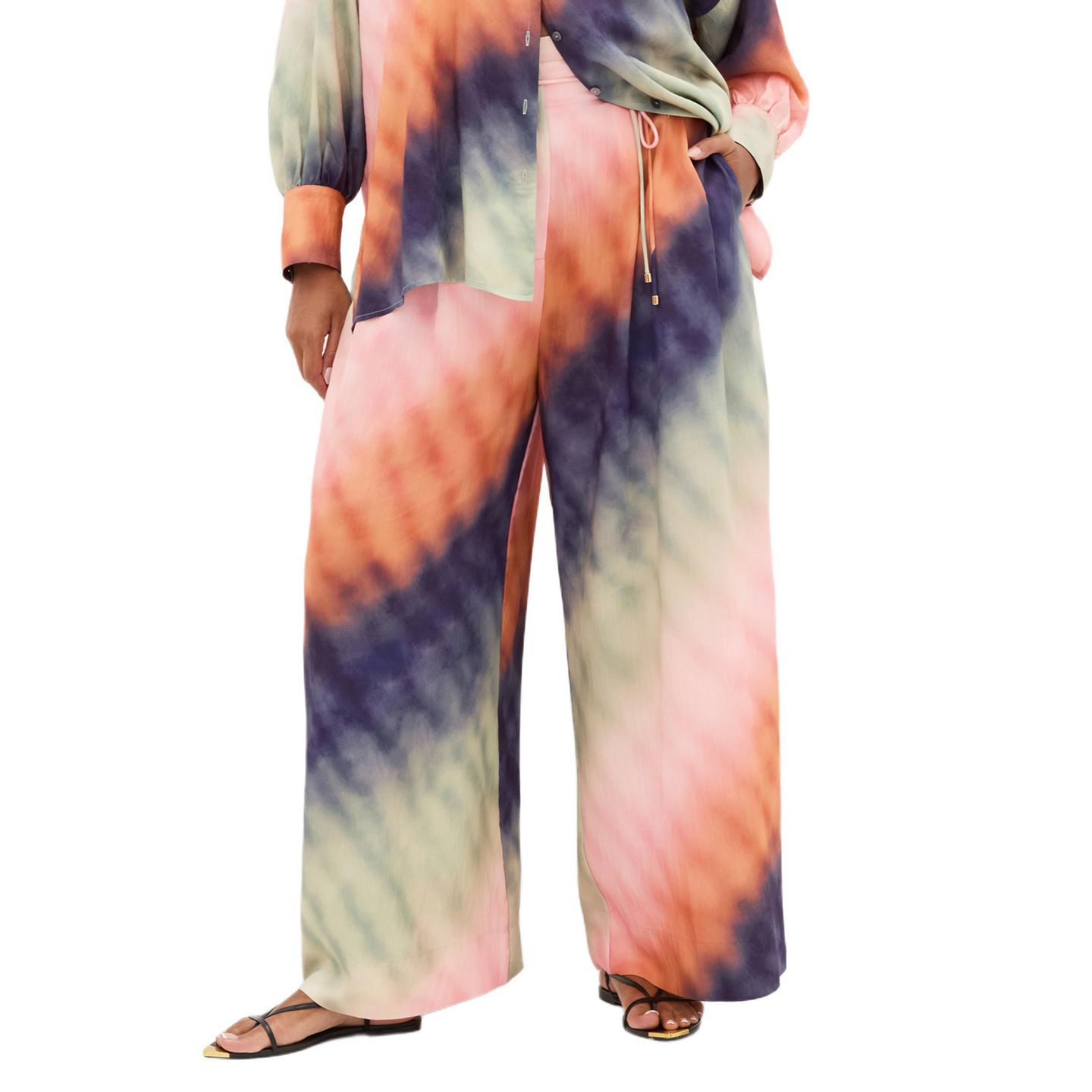Женские брюки CITY CHIC Sunset Ombre Print Wide Leg, цвет: Закатный — фото 1