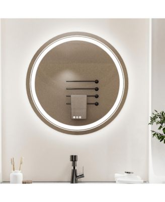 56"x28" Large Lighted Wall Mounted Mirror 3 color Dimmable Makeup Mirror