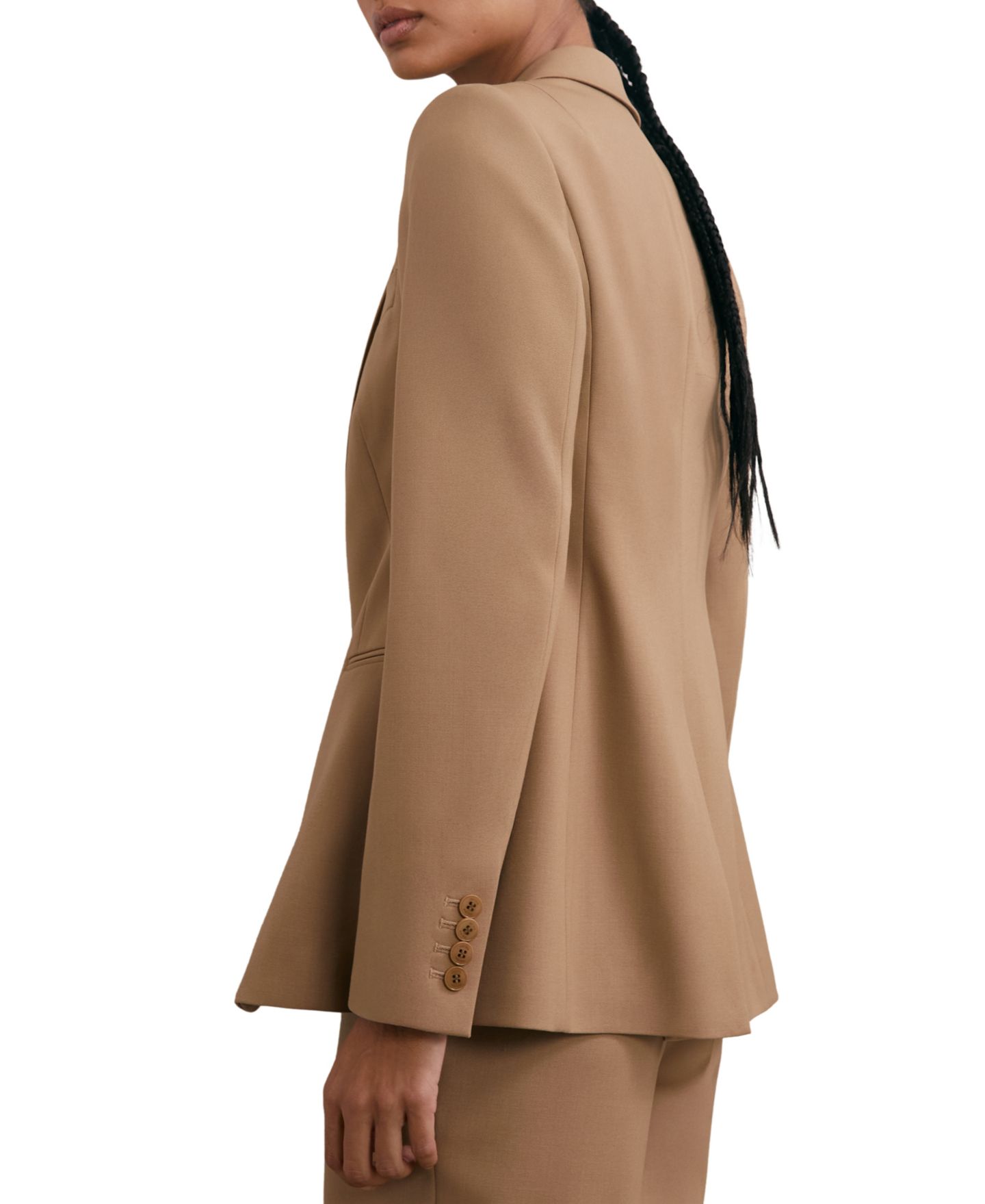 Женский пиджак REISS Jade Wool-Blend Single-Breasted Blazer, цвет: Верблюжий — фото 2
