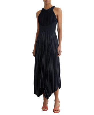 Women's Pleated Sleeveless Midi Dress