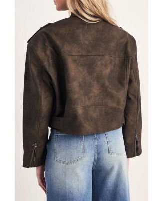 Women's Cropped Biker Jacket