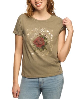 Women's Floral Rose Crewneck Graphic T-Shirt