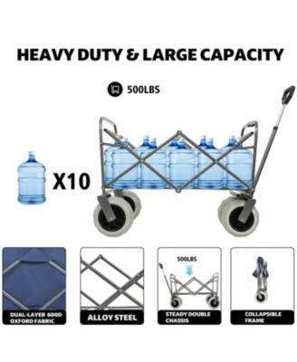 500lbs Beach Utility Carts w/ Cooler Bag & Liner Set