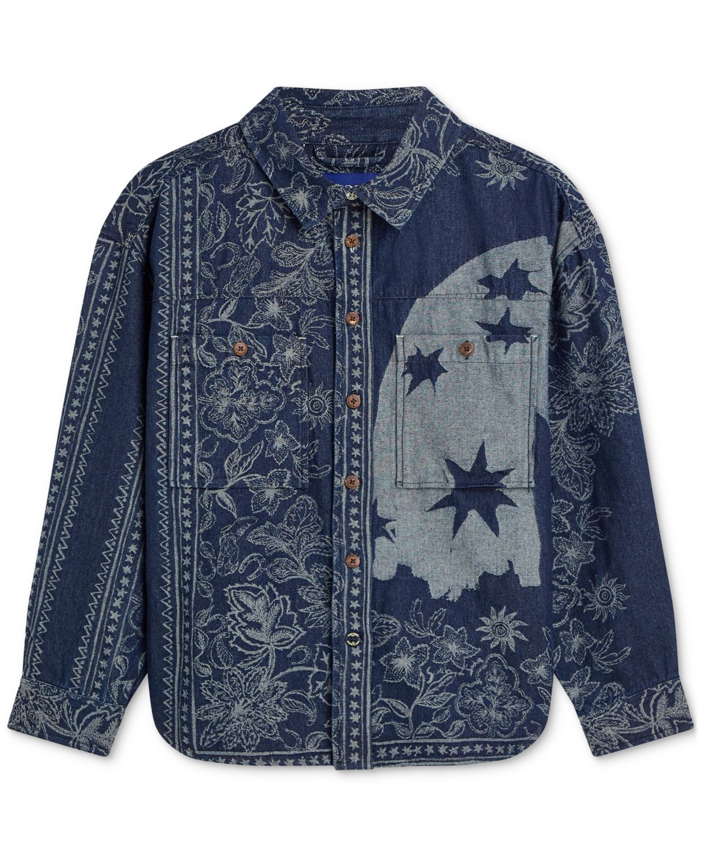 Мужская рубашка SCOTCH & SODA Long-Sleeve Jacquard Overshirt, цвет: Тёмно-синий — фото 5