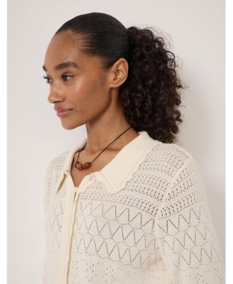 Women's Pointelle Cotton Cardigan