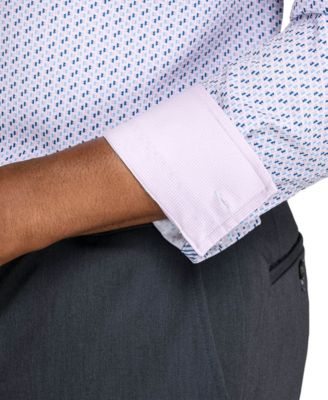 Men's Triangle Print Spread Collar Dress Shirt