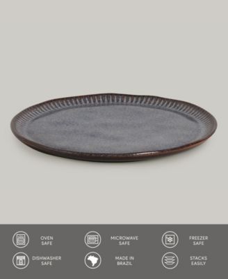 Stoneware Linhas Dinner Plates, Set of 6