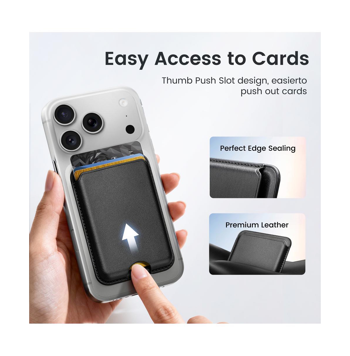 Artudatech 2-Pack Leather MagSafe 3 Card Rfid Wallet
