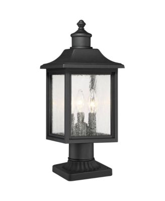 Moray Bay High Mission Outdoor Post Light Fixture Pole Porch with Pier Mount Adapter 3-Light Glass Shade
