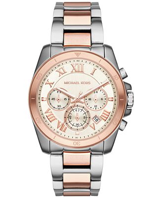 Michael Kors Women's Brecken Chronograph Two-Tone Stainless Steel ...