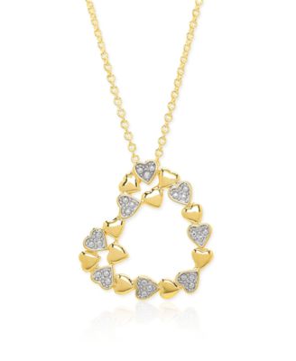 Diamond Accent (0.005  ct. t. w.) Heart of Hearts Pendant Necklace