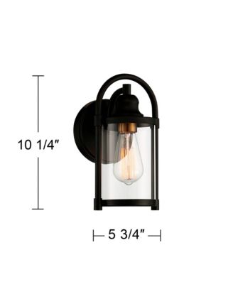 Avani Modern Outdoor Wall Light Fixtures Set of 2 Black Metal 10 1/4" Clear Glass for Post Exterior Barn Deck House Porch Yard Patio