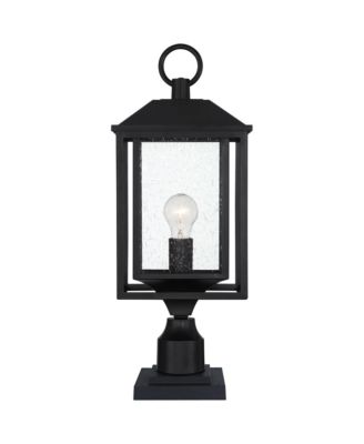 Califa 21 3/4" Black and Seeded Glass Pier Mount Light