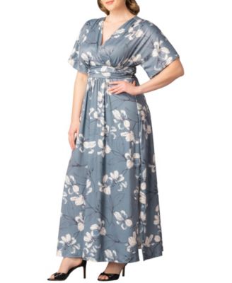Plus Size Vienna Kimono Sleeve Long Maxi Dress