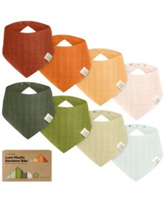 8pk Lumi Muslin Baby Bibs, Bandana Bibs for Baby Boy, Baby Girl, Muslin Drool Bib for Newborn, Toddler