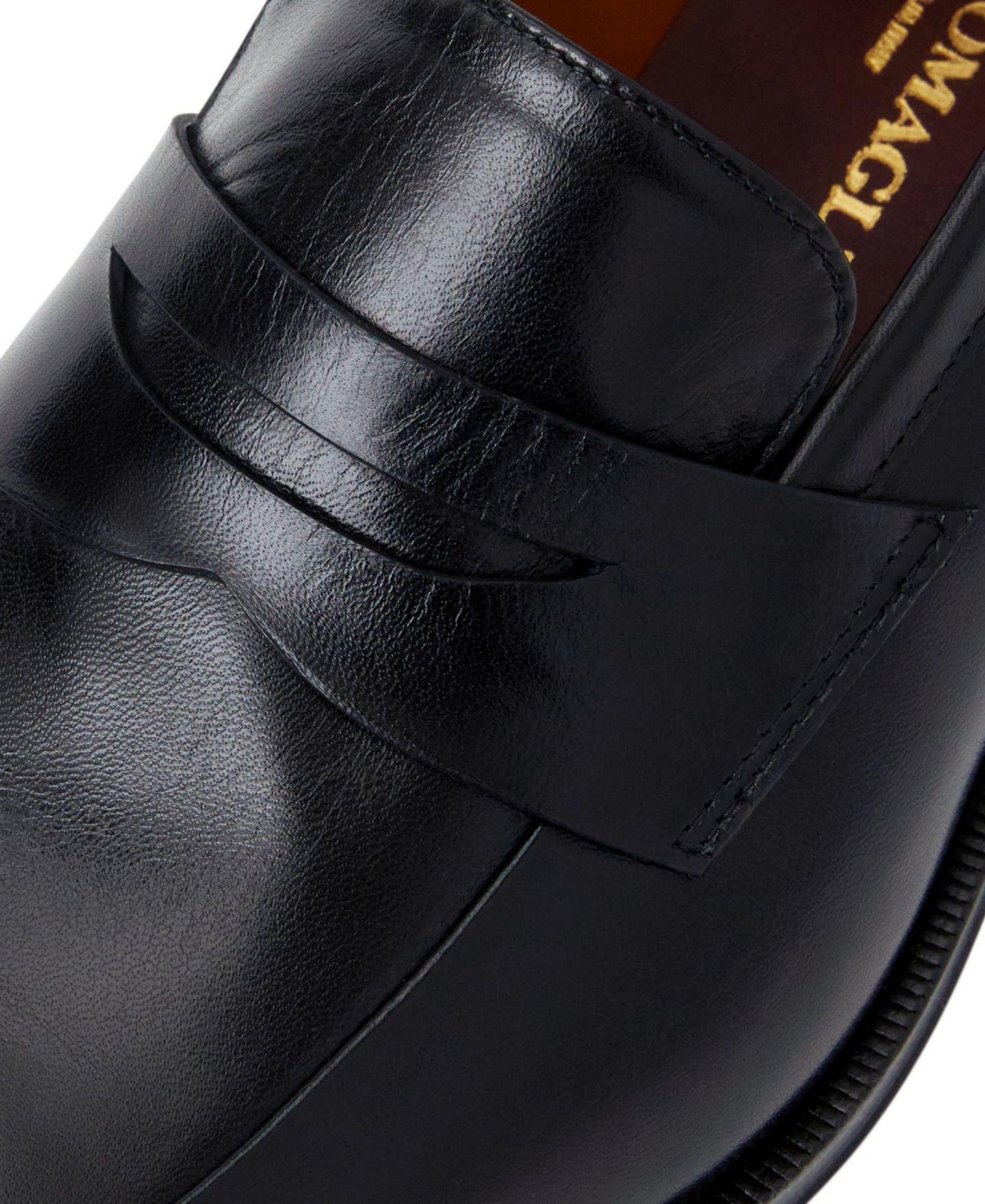 Мужские туфли Bruno Magli Maioco Penny Leather Loafer, цвет: Чёрный — фото 6