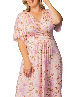 Plus Size Vienna Kimono Sleeve Long Maxi Dress