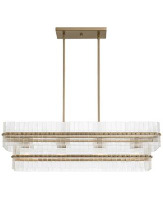 Possini Euro Emerson 36"W Matte Brass 4-Light Linear Island Pendant