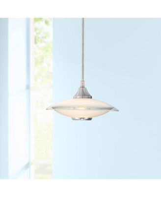 Possini Euro Saucer 8"W Nickel and Glass LED Mini Pendant Set of 3