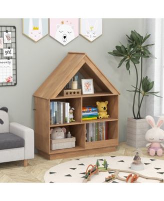 3-Tier House-Shaped Toy Storage Organizer with Open Shelves