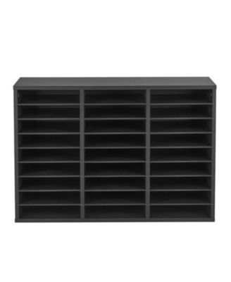 Literature Organizer, 27 Compartments Office Mailbox with Removable Shelves, Wooden Mailbox Sorter Particle Board Office Home Classroom Storage