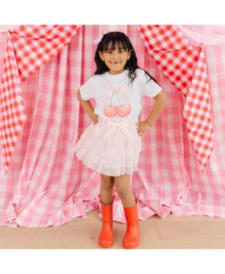 Little Girls Cherry Cute Short Sleeve T-Shirt