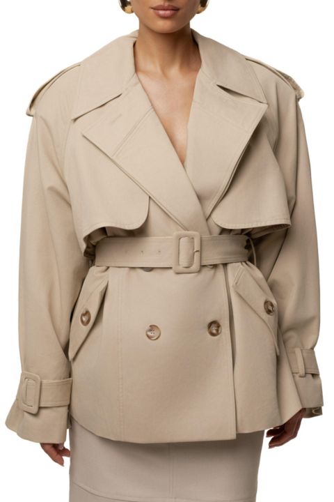 Женское пальто JLUXLABEL Classic Oversized Trench, цвет: Бежевый