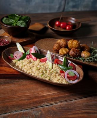 Stoneware Large Deep Oval Platters, Set of 4