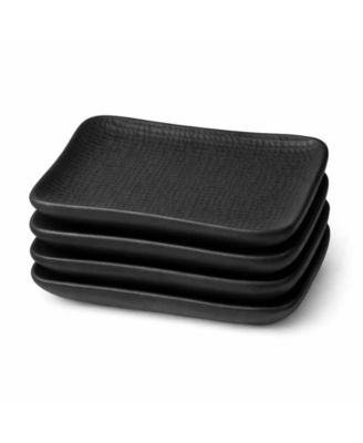 7" Stoneware Rectangular Juta Platters, Set of 4