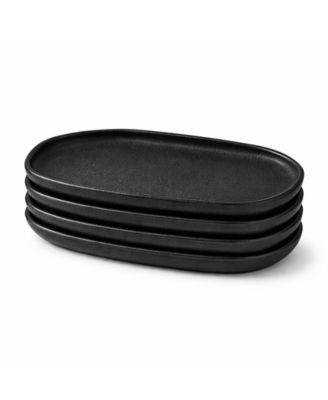 Medium Shallow 9" Oval Platters, Set of 4