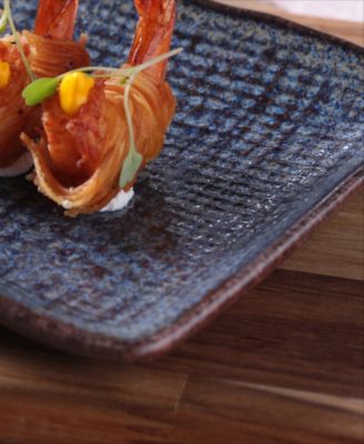 7" Stoneware Rectangular Juta Platters, Set of 4