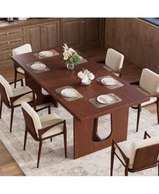 homfan Modern Rectangular Dining Table for 6-8, 71" Wooden Tabletop ...