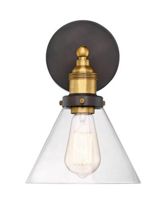 Burke Industrial Modern Wall Light Sconces Set of 2  Hardwire LED Clear Glass for Bedroom Bathroom Home