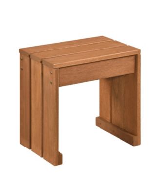 Single-Person Outdoor Backless Patio Bench with Solid Wood Frame